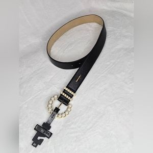 *NEW* Steve Madden Women's Leather Belt w Pearls Sz M